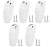 RV Door Hook, 5-Pack PP Spring Hanger Latch for Travel Trailer Camper Fifth Wheel Yacht, Black White Secure Fastening Clip(White)