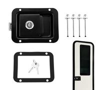 RV Door Lock - Black Security Latch | Panel Catch - Solid Metal Housing Design, Long Lasting Tamper Defense Usage During Camping Travel Protection Journeys