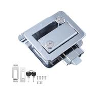 RV Door Lock Zinc Alloy - Heavy Duty Entry Handle Latch Replacement Kit with 4 Keys for Travel Trailer Truck Cargo (Chrome Plated)
