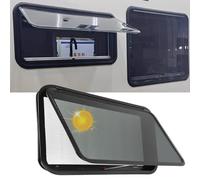 RV Door Window Frame with Fiberglass Drapes, Double Layer UV Protection, Round Corner, Blackout Draperies for Caravan Camper Trailer