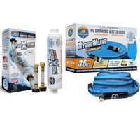 RV Drinking Water Hose & Water Filter Bundle by Clean Camper - 35 ft Kink-Free Hose, Kink-Less Design + Premium Water Filter - Safe, Fresh-Tasting Water for RV Camping - BPA-Free, Lead-Free