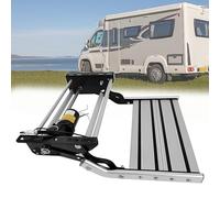 RV Electric Steps Folding Single/Double Step with LED, 440LBS Capacity, No-Slip Surface, Aluminum Drop Down Steps for Motorhomes Campers Caravans