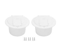 RV Electrical Cable Hatch, Snap On Lid with Easy Slide Door, Round Power Cable Plug Storage Hatch for 30A Cord, Heavy Duty ABS Material with Flexible Backing for Secure Hold