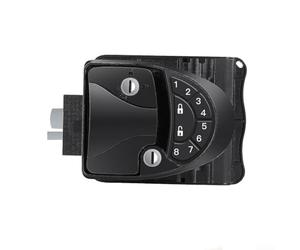 RV Entry Door Lock with Keyless Remote Control, Integrated Keypad for Camping Vehicles, Zinc Alloy Build, Fits 32-38mm Door Frame Thickn
