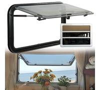 RV Exit Window for Caravan & Camper Van - Hinged Push-Out Vent Hatch, 600x500mm Airflow Replacement Window for Easy Access