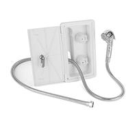 RV Exterior Shower Box Kit Dual Valve Cold Heat Double Contro with Shower Head Hot Cold Water Switch with 1.5m Metal Hose for Boat Camper Motorhome Exterior Faucet RV Shower Tool