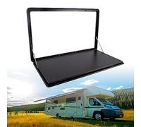 RV External Folding Table Aluminum Wall Mount Hanging Dining Table Drop Leaf Design Max Load 25kg Ideal for Campervans & Motorhomes Durable & Space Saving (Color: Black)