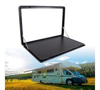 RV Folding Table Aluminum Wall Mounted Hanging Dining Table for Campers & Motorhomes Drop Leaf Design Max Load 55lbs Ideal for Outdoor Use (Color: Black)
