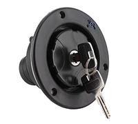 RV Fresh Water Locking Cap, Round Freshwater Inlet Lockable Leakproof Water Filler Cap with 2 Keys for RV Caravan Motorhome, Black