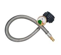 RV Gas Hose - 15 Inch Replacement Gas Hose, Cookware Accessory with Pressure Gauge for Mobile Home, Real-Time Display for Safe Cooking, Weekend Getaway Travelers, Appliance Component
