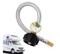 RV Gas Regulator Hose,RV Gas Hose with Accurate Pressure Gauge | 15 Inch Leak-Proof Easy to Install Cookware for Outdoor Adventure Lovers Boating Enthusiasts