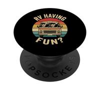 RV Having Fun RV Camper Camping Pun Motorhome Retro Van Life PopSockets Adhesive PopGrip