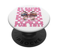 RV Having Fun Yet? RV Camping Camper Motorhome Girl Mom PopSockets Adhesive PopGrip