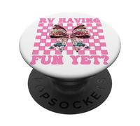 RV Having Fun Yet? RV Camping Camper Motorhome Girl Mom PopSockets Adhesive PopGrip
