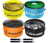 RV Hose Storage Bag, 4 Pack Waterproof RV Hose Bags, Upgrade RV Accessories for Inside Storage Bags with Zipper Closing, Store Your Fresh/Black Water Hoses, Electrical Cords and RV Accessories