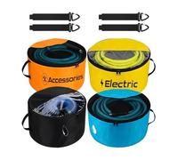 RV Hose Storage Bag | 4PCS Heavy-Duty Waterproof Oxford Organizer Set | Dual-Zipper Transparent Cover Cable & Water Hose Carry Pouch, MultiPurpose Storage Solution For Garden Ĥose Electrical Cord Camp