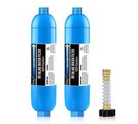 RV Inline Marine Water Filter, Reduces Chlorine, Bad Taste, Odor for RVs,NSF Certified with Flexible Hose Protector,Pack of 2