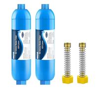 RV Inline Water Filter with Flexible Hose Protector, Certified by NSF to Reduce Bad Taste, Odors, Rust, Chlorine, Lead, Fluoride and More Sediment in Drinking Water (2 Packs)