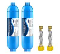 RV Inline Water Filter with Flexible Hose Protector, Certified by NSF to Reduce Bad Taste, Odors, Rust, Chlorine, Lead, Fluoride and More Sediment in Drinking Water (2 Packs)