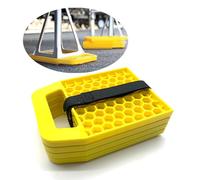 RV Jack Pad, Jack Leveling Block Reinforced Structure Non-Slip Weatherproof to Prevent Jacks From Sink for Caravan Motorhome (Yellow)