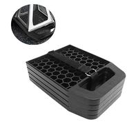 RV Jack Pad, Jack Leveling Block Reinforced Structure Non-Slip Weatherproof to Prevent Jacks From Sink for Caravan Motorhome (Black)