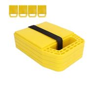 RV Jack Pad,Prevent Jacks Sinking Anti Slip Non-Slip Weather Proof Leveling Jack Block of Strong UV Stabilized for Caravan Trailer 4PCS (Yellow)