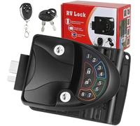 RV Keyless Entry Door Lock, Gasket, Screwdriver, Backlit Keypad Handle Latch Deadbolt, with Wireless Fobs, for Travel Trailer Camper Bus