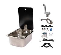 RV Kitchen Sink with Lid, Bar Sink, Small Kitchen Sink with Faucet Combo, Stainless Steel Sink, Hand Wash Basin (Size : Rectangle)