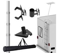 RV Ladder Mounting Kit Compatible with Starlink Gen 3 / V3, 11ft Telescopic Pole with Gen 3 Adapter & Mounting Bracket, Fits 0.5-1.2 Inch RV Ladder Rails