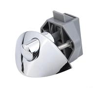 RV Latch Button Push Lock for Cabinet Yacht Trailer Cupboard Doors, 14-16mm Adjustable Fit with Zinc Alloy Handle, Half-Moon Design, Brushed Silver(Silver)