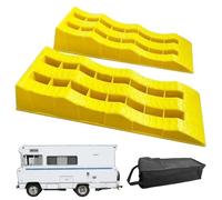 RV Leveling Ramps, Anti-Slip 3-Step Trailer Leveler Camper Leveling Blocks | Uneven Ground Parking Tools Trailer Wheel Chocks and Levelers for Stabilizing Uneven Ground