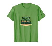 RV Life: Scenic Road Trip Adventure Camping T-Shirt, Men, Grass, XL