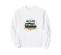 RV Life: Scenic Road Trip Adventure Time Camping Sweatshirt, Adult Unisex, White, Large