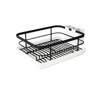 RV Mini Dish Drainer & Tray | Features a Sloped Drain Design, Heavy-Duty Construction, and is Ideal Small Spaces, Apartments, Boats, More (43511) Sink Mats for Bottom of (Black, 34x26x16cm)