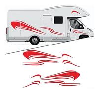 RV Motorhome Caravan Horsebox Campervan Graphics Decals Stripe Sides Red
