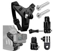 RV Murts Motorcycle Helmet Chin Strap Mount for GoPro Hero, Action Camera, DJI Osmo Action 5 Pro, Stability & Safety, Shock Absorption & Anti-Slip, Universal Fit for SHARK, ARAI, SHOEI, BELL, (Black).