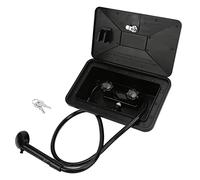 RV Outside Shower Box Hot -Lived Cold Water Switches for Motorhome -Wohn Mobile Caravan Black ABS Kit with 2 Buttons