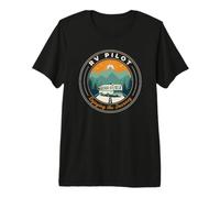 RV Pilot Enjoying The Journey Motorhome Driver Vacations Premium T-Shirt