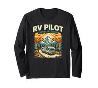 RV Pilot Enjoying The Journey Wilderness Trailer Camping Long Sleeve T-Shirt