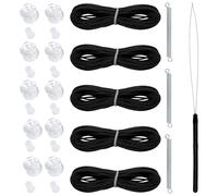 RV Pleated Curtain Repair Kit,RV Curtain Repair Kit, Vertical Blinds Repair Tabs, Repair Kit, Black, Consulte la descripción, See description