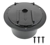Rv Power Cord Cover - Black Round Cable Cover, Rv Wire Organizer, Covered Cord Hatch with Lid | Duraable Lid Accessory for Motorhome Trailer camperElectrical Connection Outdoor Power Management