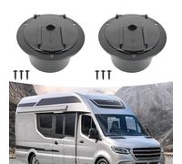 RV Power Cord Hatch Cover Set, 2 Pcs Black Plastic Electrical Cable Pass Through with Protective Round Lid, Weather Resistant Wire Organizer for Motorhome Caravan Camper Trailer(Black)