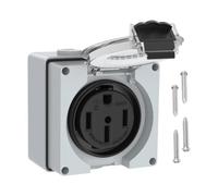 RV Power Outlet Box 50 Amp, Car NEMA Electrical Plug, Camper Motorhome Outd
