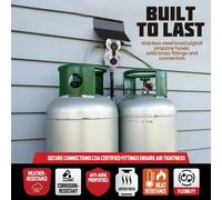 RV Propane Regulator with Hose, Heavy Duty 2-Tank 2-Stage Auto Changeover LP Propane Gas Regulator with Gauge