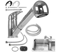 RV Pull Out Faucet - Pulls Out Spout Fauceet, Single Handle Low Arch | Compact Kitchen Faucets for RVs and Boats, Easy-to-Use Tap for Travel Trailers, Motor Homes, Fifth Wheels, Design