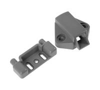 Rv Push Button Latch Set for Camper Storage Doors, Anti-Rattle | Plastic Alloy Build, Retaining Hardware with Striker Plate, Stable Base for Rough Roads and Access Panels