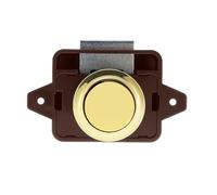 Rv Push Button Lock Zinc Alloy Screw Tongue Galvanized Plastic Base Brown Pearl Nickel 1Pcs(Jt01-4)