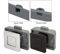RV Push Lock Cabinet Drawer Latch Button Lock for 18mm Doors Caravan Boat Camper Zinc Alloy Chrome Black Secure Reliable(Black)