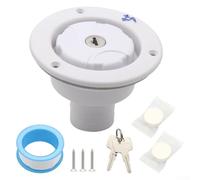 RV Radiator Cap, Lockable Water Tank Cover, Marine Grade Water Tank Inlet Cover With Security Keys 80Mm Depth For Cars, Boats, Trailers, RVs, Engineering Vehicles(White)