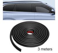 RV Rain Gutter 1/2" PVC Drip Rail J Shape Strip 3m Black | Diverts rainwater and snowmelt efficiently using a J-shaped flexible PVC strip.
